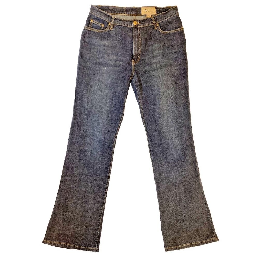 Christina V Jeans Size 12 Reg Embroidered St Leg Dark Denim See Pics for Details